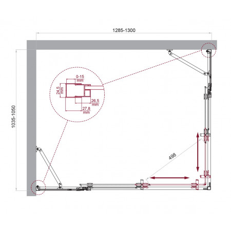 Душевой уголок LUCE-AH-22-130/105-C-Cr Душевой уголок LUCE-AH-22-130/105-C-Cr