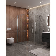 Душевой уголок Cezares MOLVENO-RH-11-120/110-C-Cr-IV, 120х110х195, профиль хром, стекло прозрачное
