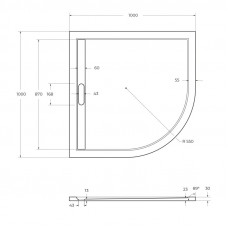 Поддон из искусственного мрамора 100х100 Cezares TRAY-AS-R-100-30-W без сифона