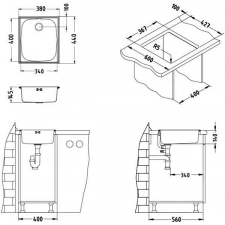 Мойка Alveus Basic 10 Nat-60 нерж сталь (440 х 380) Мойка Alveus Basic 10 Nat-60 нерж сталь (440 х 380)