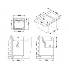 Мойка Alveus Basic 130 Nat-60 нерж сталь (465 х 465)