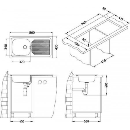 Мойка Alveus Basic 60 Nat-60 нерж сталь (860 х 435) Мойка Alveus Basic 60 Nat-60 нерж сталь (860 х 435)
