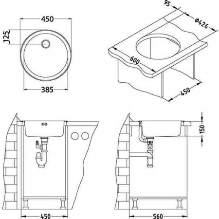 Мойка Alveus Form 10 Lei-60 Fi 450 нерж сталь (450) Мойка Alveus Form 10 Lei-60 Fi 450 нерж сталь (450)
