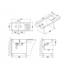 Мойка Alveus Elegant 70 Sat-90 нерж сталь (1110 х 510)