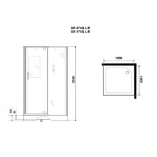 Душевая кабина Grossman Classic GR170QL (100х100х205) дверь распашная,4 места