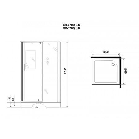 Душевая кабина Grossman Classic GR170QR (100х100х205) дверь распашная,4 места