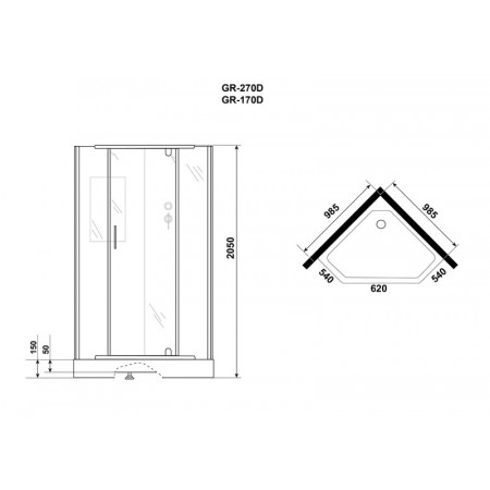 Душевая кабина Grossman Classic GR270D (100х100х205) дверь распашная,4 места