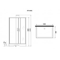 Душевая кабина Grossman Elegans GR252Q (120х80х217) дверь раздвижная,6 мест