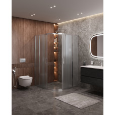 Душевой уголок Cezares MOLVENO-R-22-100+30-P-Cr, 130х130х195, профиль хром, стекло Punto матовое