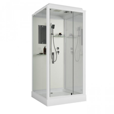 Душевая кабина Niagara Standart ST80/15Q (80х80х215) квадрат,поддон 15см,распашная,проф.белый,3 места