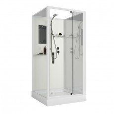 Душевая кабина Niagara Standart ST80/15Q/BK (80х80х200) квадрат,поддон 15см,распашная,проф.белый,без крыши,3 места