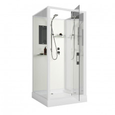 Душевая кабина Niagara Standart ST80/15Q/BK (80х80х200) квадрат,поддон 15см,распашная,проф.белый,без крыши,3 места