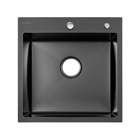 Мойка для кухни нерж.сталь Vans KVADRO 450*500 BLACK (Чёрный)(компл. дозатор) Мойка для кухни нерж.сталь Vans KVADRO 450*500 BLACK (Чёрный)(компл. дозатор)