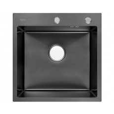 Мойка для кухни нерж.сталь Vans KVADRO 500*500 BLACK DECOR (Чёрный)(компл. дозатор)