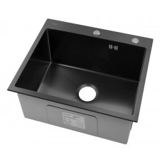 Мойка для кухни нерж.сталь Vans KVADRO 600*500 BLACK DECOR (Чёрный)(компл. дозатор)