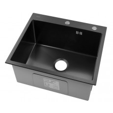 Мойка для кухни нерж.сталь Vans KVADRO 600*500 BLACK DECOR (Чёрный)(компл. дозатор)