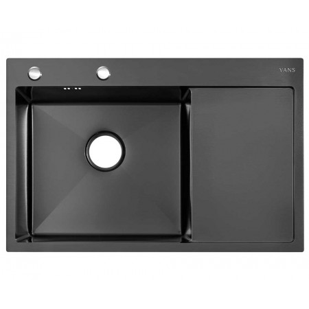 Мойка для кухни нерж.сталь Vans MATRIX 780*500/L BLACK (Чёрный)(компл. дозатор) Мойка для кухни нерж.сталь Vans MATRIX 780*500/L BLACK (Чёрный)(компл. дозатор)
