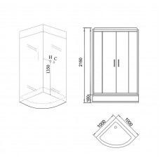 Душевая кабина Grossman Style GR260 (100x100x215) дверь раздвижная,4 места