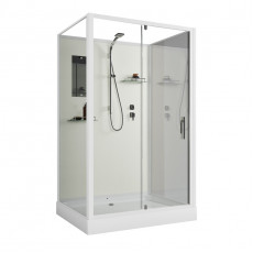 Душевая кабина Niagara Standart ST120/90/15Q/BK (120х90х200) прямоугольник,поддон 15см,распашная,проф.белый,без крыши,3 места