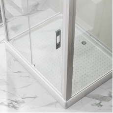 Душевая кабина Niagara Standart ST120/90/15Q/BK (120х90х200) прямоугольник,поддон 15см,распашная,проф.белый,без крыши,3 места