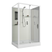 Душевая кабина Niagara Standart ST100/80/15Q/BK (100х80х200) прямоугольник,поддон 15см,распашная,проф.белый,без крыши,3 места