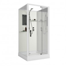 Душевая кабина Niagara Standart ST100/15Q/BK (100х100х200) квадрат,поддон 15см,распашная,проф.белый,без крыши,3 места