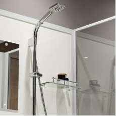 Душевая кабина Niagara Standart ST100/15Q/BK (100х100х200) квадрат,поддон 15см,распашная,проф.белый,без крыши,3 места