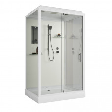 Душевая кабина Niagara Standart ST100/80/15Q (100х80х215) прямоугольник,поддон 15см,распашная,проф.белый,3 места