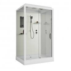 Душевая кабина Niagara Standart ST100/80/15Q (100х80х215) прямоугольник,поддон 15см,распашная,проф.белый,3 места