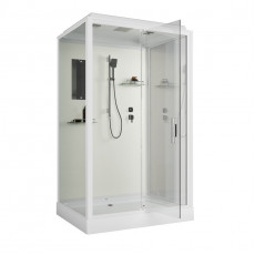 Душевая кабина Niagara Standart ST100/80/15Q (100х80х215) прямоугольник,поддон 15см,распашная,проф.белый,3 места