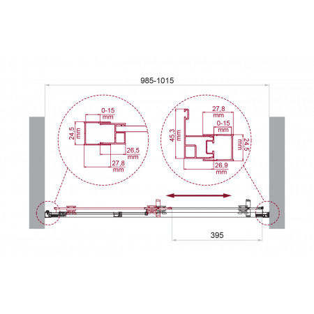 Дверь в проём BelBagno LUCE-BF-1-100-C-Cr