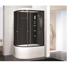 Душевая кабина Niagara Ultra NG-214-01RN (120х80х220) высокий поддон(48см),черный,стекло тонированное,4 места
