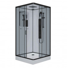Душевая кабина Niagara Premium NG-6902-01GQ BLACK (100х100х210) низкий поддон(16 см),черный,стекло тонированное,4 места