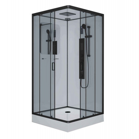 Душевая кабина Niagara Premium NG-6902-01GQ BLACK (100х100х210) низкий поддон(16 см),черный,стекло тонированное,4 места