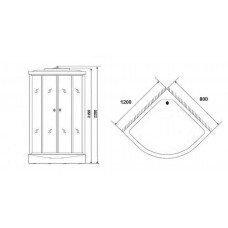 Душевая кабина Niagara Ultra NG-1903-01L (120х80х220) низкий поддон(16см),черный,стекло тонированное,4 места