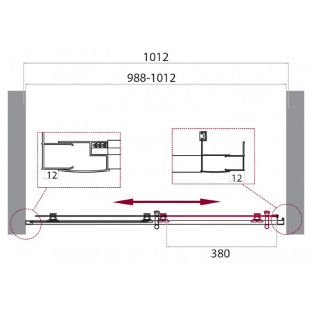 Дверь в проём BelBagno UNO-195-BF-1-100-C-Cr Дверь в проём BelBagno UNO-195-BF-1-100-C-Cr
