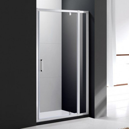 Дверь в проём Cezares MOLVENO-BA-11-80+20-C-Cr-IV, 100х195, профиль хром, стекло прозрачное