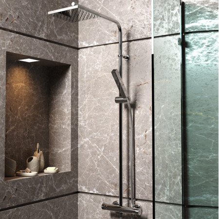 Душевая система с термостатом хром 43CR689TH2L90P1 Fluxio Paini Душевая система с термостатом хром 43CR689TH2L90P1 Fluxio Paini