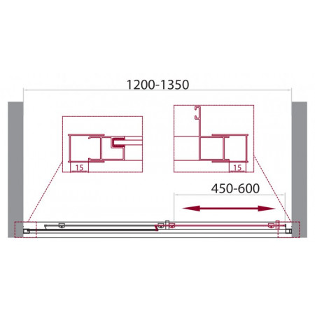 Дверь в проём BelBagno UNIQUE-BF-1-120/135-P-Cr Дверь в проём BelBagno UNIQUE-BF-1-120/135-P-Cr
