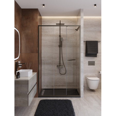 Душевая дверь Cezares LUX-B-FS-11-130-C-GM, 130х195, профиль оружейная сталь, стекло прозрачное Душевая дверь Cezares LUX-B-FS-11-130-C-GM, 130х195, профиль оружейная сталь, стекло прозрачное
