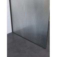 Душевая перегородка BelBagno UNO-L-1-TB-100-FL-GM профиль оружейная сталь, стекло  рифленое FLUTTO