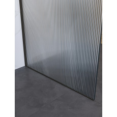 Душевая перегородка BelBagno UNO-L-1-TB-100-FL-GM профиль оружейная сталь, стекло  рифленое FLUTTO