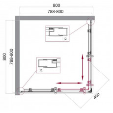 Душевой уголок BelBagno UNO-195-A-2-80-C-Cr