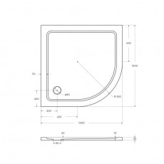 Поддон из SMC (стекловолокно) 100х100 Cezares TRAY-M-R-100-550-35-W без сифона