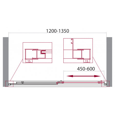 Дверь в проём BelBagno UNIQUE-BF-1-120/135-C-Cr Дверь в проём BelBagno UNIQUE-BF-1-120/135-C-Cr