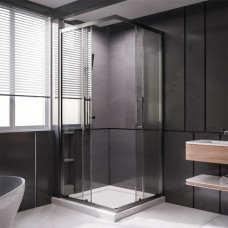 Душевой угол Veconi Premium Trento PTC-20GR 1000Х800x2000 брашированный графит стекло прозрачное PTC20-GR-10080-01-C5 (комплект)
