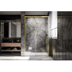 Душевая дверь Veconi Premium Trento PTD-30G 1200х2000 брашированное золото стекло прозрачное PTD30-G-120-01-C5