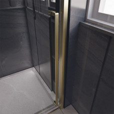 Душевая дверь Veconi Premium Trento PTD-30G 1200х2000 брашированное золото стекло прозрачное PTD30-G-120-01-C5