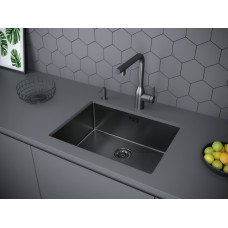 Мойка нерж. сталь NEXT 58 UNI, PM215844-GM, вороненая сталь, 580х440мм, Paulmark 1,2мм