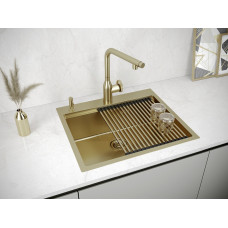 Мойка нерж. сталь KRONER-PRO 59, PM705951-BG, брашированное золото, 590х510мм, Paulmark